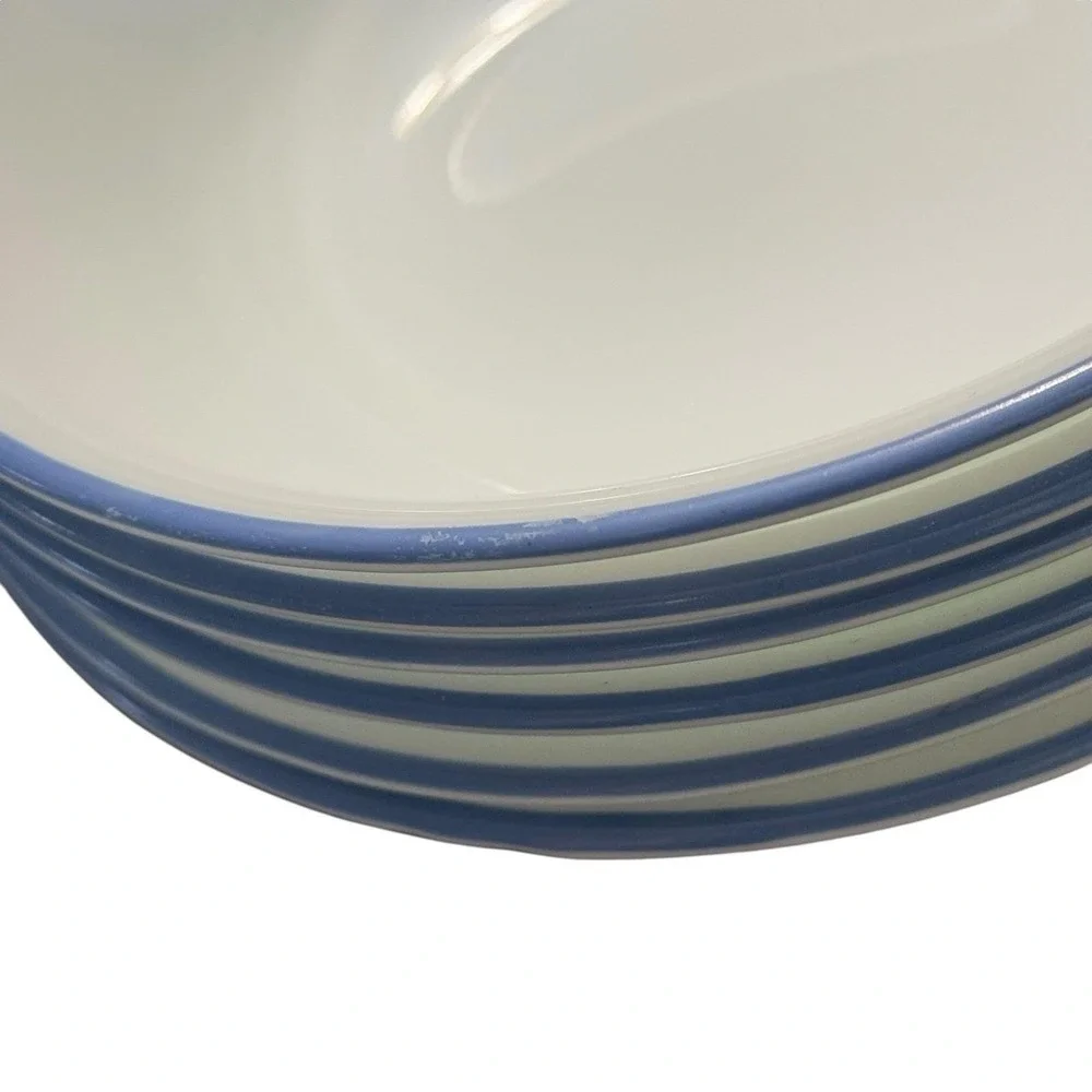 Corelle Vitrelle Set Of 6 MediumBlue Band 6 1/4 Inch  Cereal Bowls Brand New